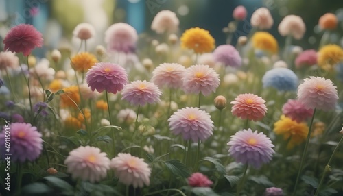 Wallpaper Mural Blooms in Vintage Hues: Close-Up Garden Delight Torontodigital.ca