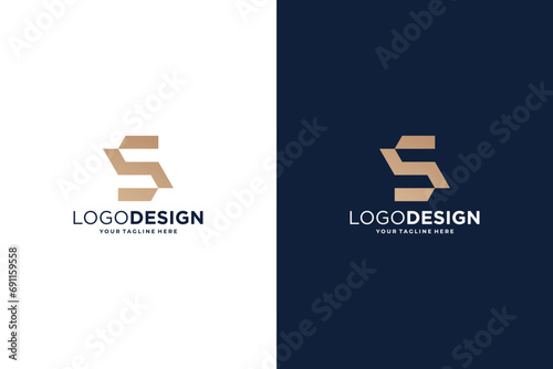Building architecture letter S logo design.