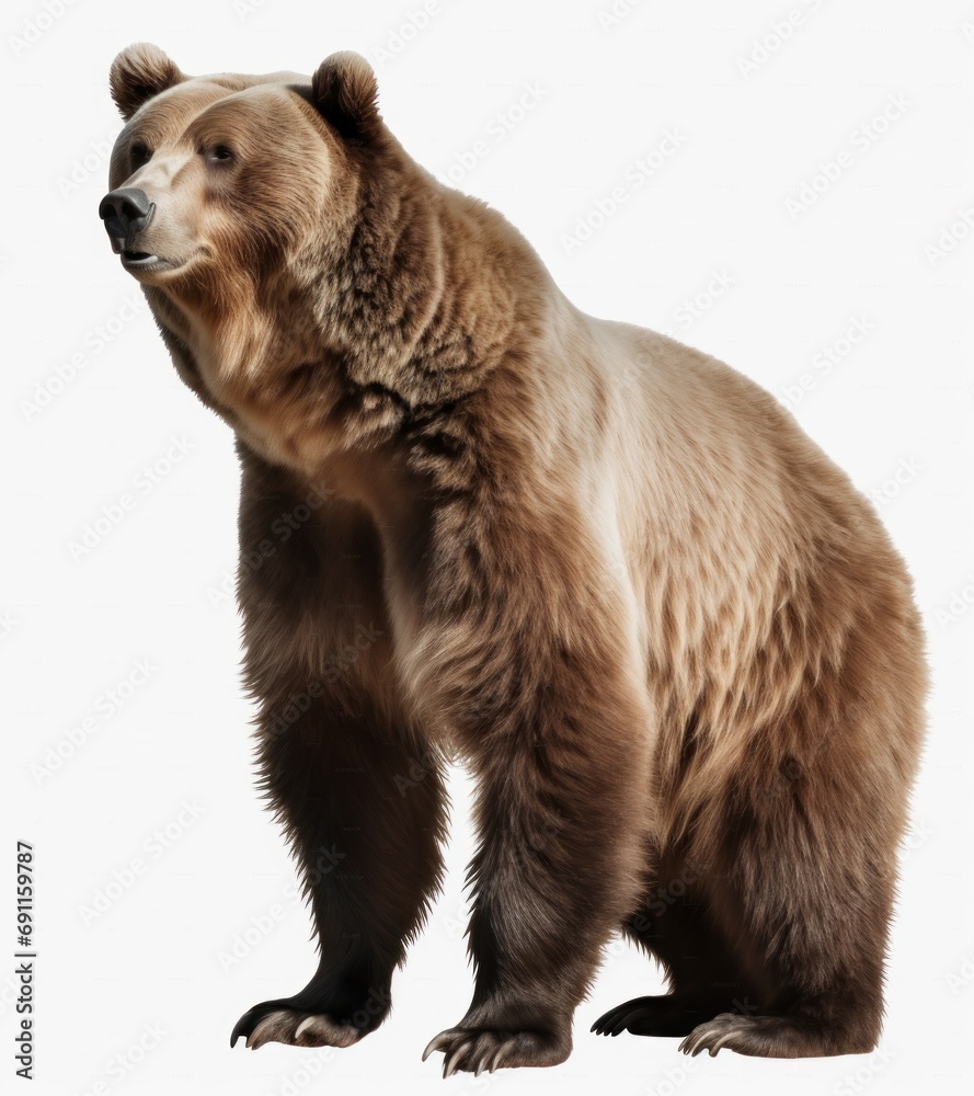 Fototapeta premium the grizzly bear standing on transparent background