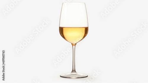A glass of white wine on a plain white background. Perfect for use in wine-related articles or advertisements