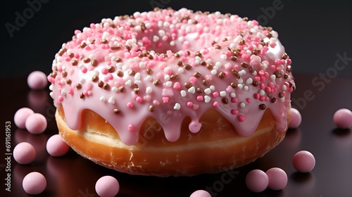 pink donut with icing