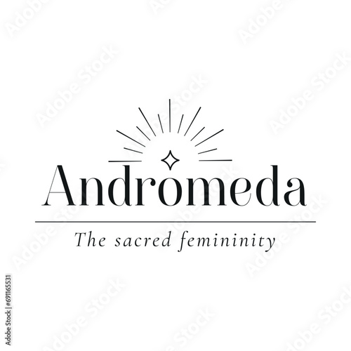Stellar Star Logo Andromeda Sparkle Concept. Black Option-03