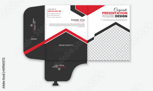 Modern Corporate business presentation folder design template fully editable vector file.