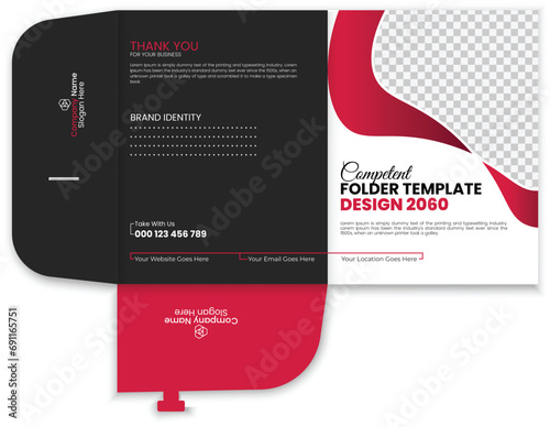 Business presentation folder design template colorful and modern vector layout.