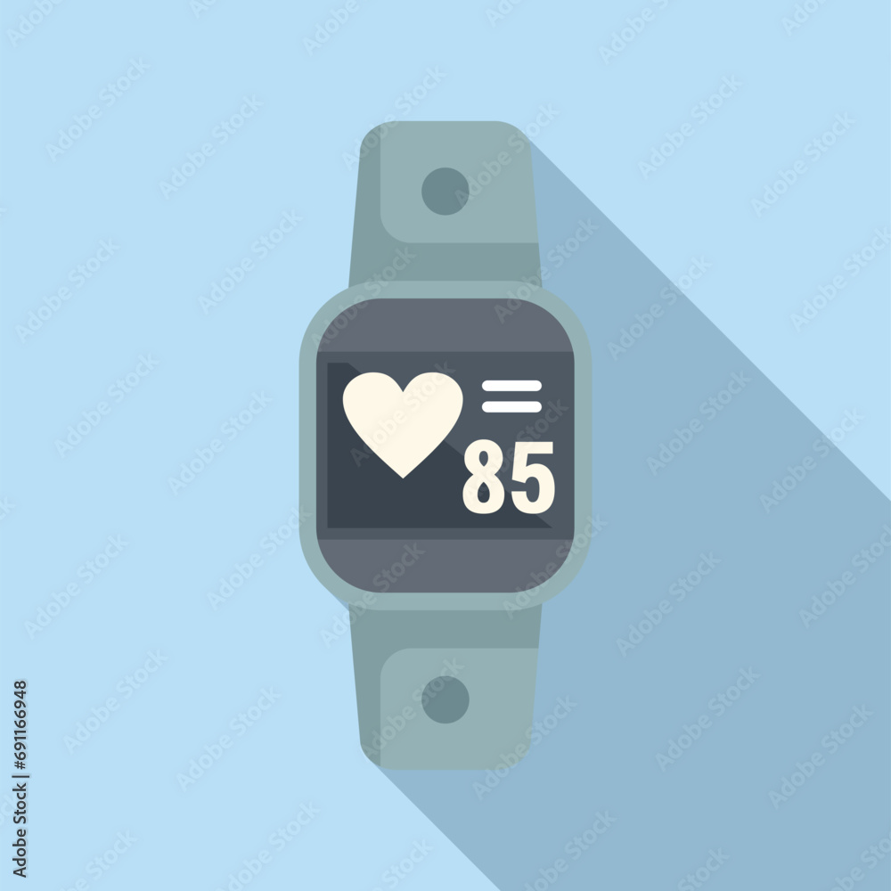 High rate band icon flat vector. Fitness workout. Network lifestyle data High rate band icon flat vector. Fitness workout. Network lifestyle data