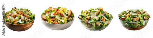 Caesar Salad  Hyperrealistic Highly Detailed Isolated On Transparent Background Png File photo