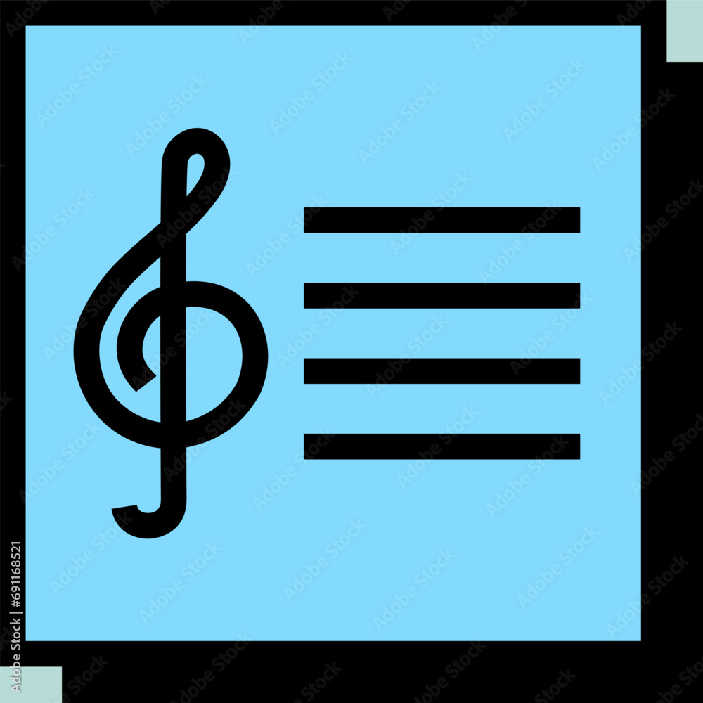 Treble clef vector neo-brutalism icon. Music sign Treble clef vector neo-brutalism icon. Music sign