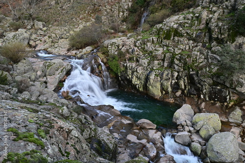 Trabuquete pond, bathing area in Guijo de Santa Bárbara in Extremadura, Spain photo