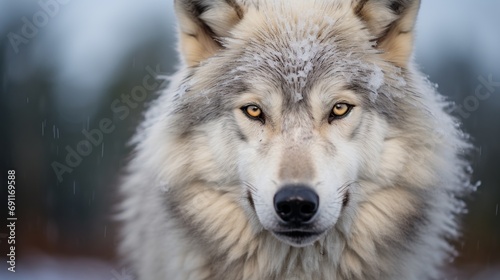 A large male wolf in the arctic that is very close up © Elchin Abilov