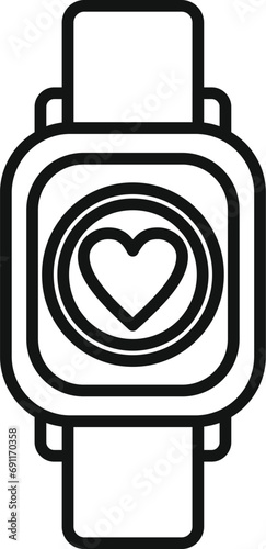 Modern workout device icon outline vector. Security hand sport. Device watch app