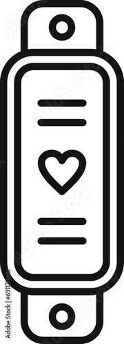 Smart band data icon outline vector. Sport data network. Web healthcare