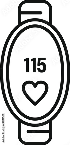 Girl fitness band icon outline vector. System sport data. Network run
