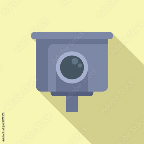 Cam stand control icon flat vector. Speed traffic cam. Limit gun control