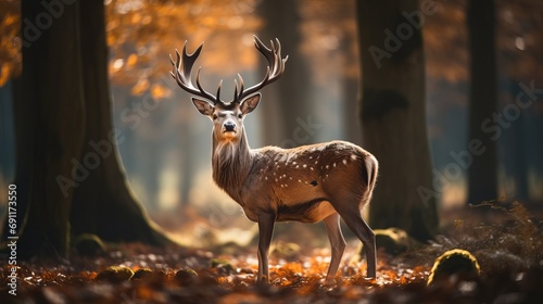 The czech republic has a natural habitat where big and beautiful fallow deer can be found photo