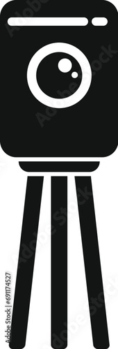 Stand limit control speed icon simple vector. Road traffic cam. Gun limit officer