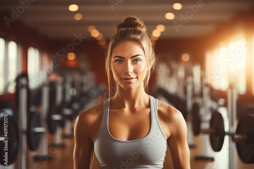 Unrecognizable young fitness woman executing exercise with dumbbells for strength and conditioning