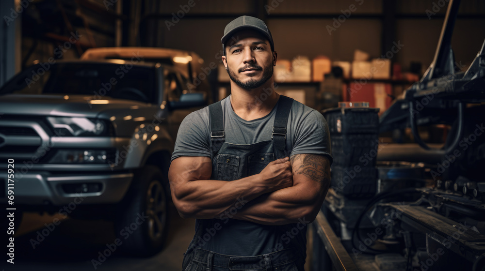 Mechanic in a garage