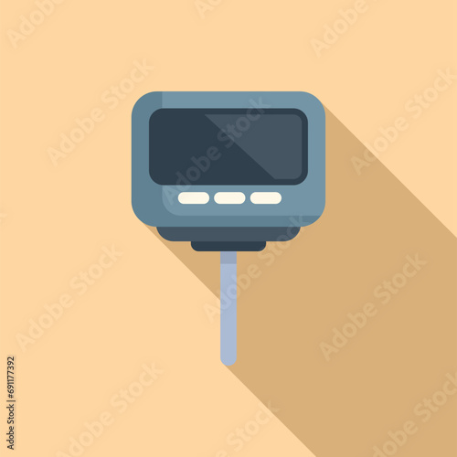 Digital ph meter icon flat vector. Test kit alkaline. Clinical acidic