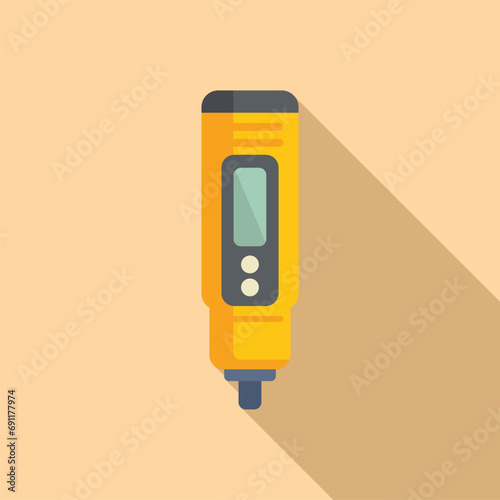 Food ph meter icon flat vector. Medical experiment solution. Clinical acidic
