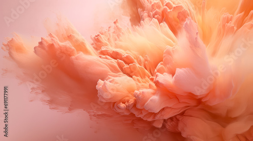 Powder exploison  peachy pastel color  , peach fuzz color  of the year 2024  photo
