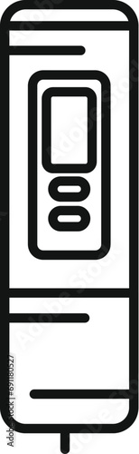 Digital ph meter icon outline vector. Test kit alkaline. Clinical acidic
