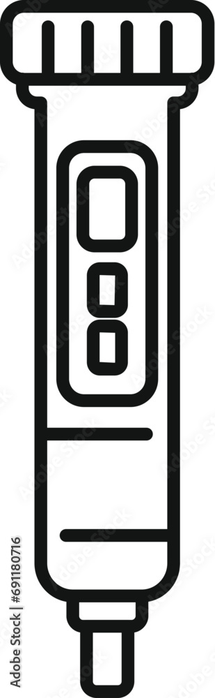 Screen ph meter icon outline vector. Sensor device soil. Medical experiment