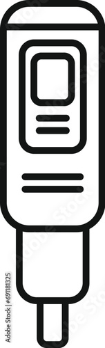 Ph meter probe icon outline vector. Soil test kit. Modern system reaction