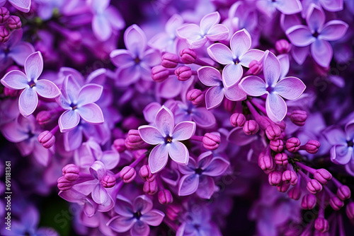 Blooming purple lilac flowers background closeup © Mayava