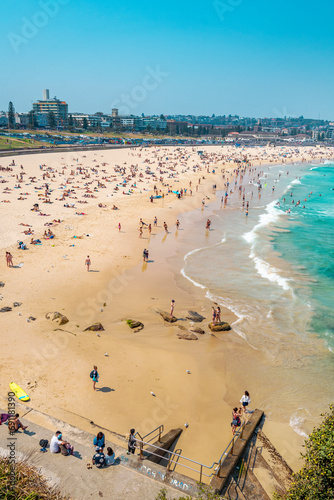 Bondi Beach is a popular beach located 7 km east of the Sydney central business district. It is one of the most visited tourist sites in Australia. Dec 2019 © Wagner