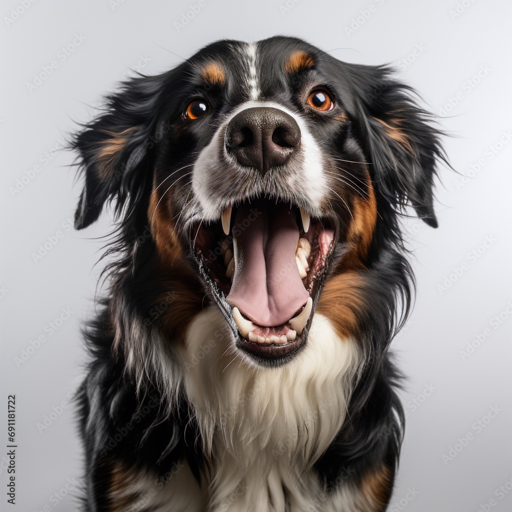 dog is talking and showing his mouth open, happy dog is talking and showing his mouth open, happy