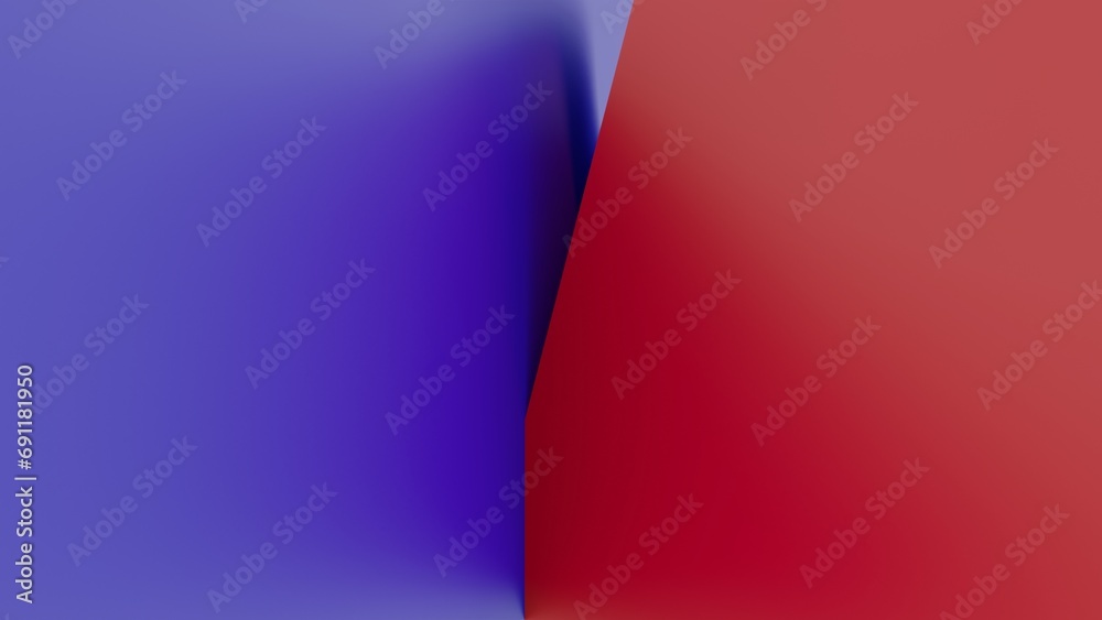 Abstract background. Geometric shape. 3d effect. Line triangle angle polygon wave. Blue and Red Color gradient.  Matte brushed metal steel metallic effect banner Design Template Futuristic