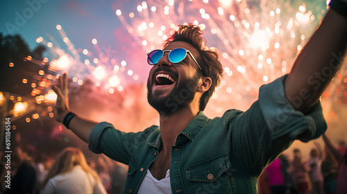 man at a party, generative ai