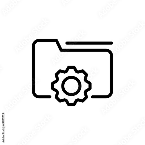 Data management icon. computer file or data storage settings and configuration backup of database logo symbol sign. data management and security of folder document vector. 