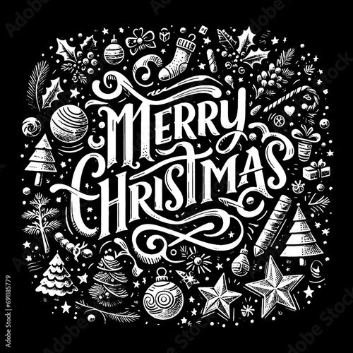 Feliz Navidad, vector illustración lettering