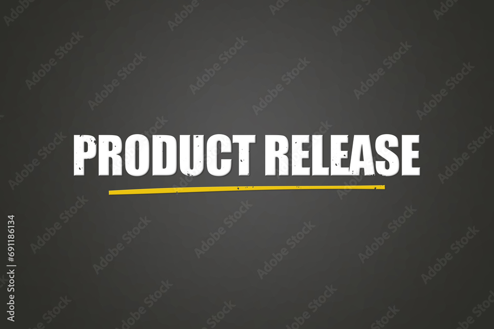 product release. A blackboard with white text. Illustration with grunge text style. product release. A blackboard with white text. Illustration with grunge text style.