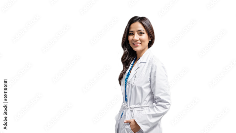 Portrait of a girl doctor isolated on white background Portrait of a girl doctor isolated on white background