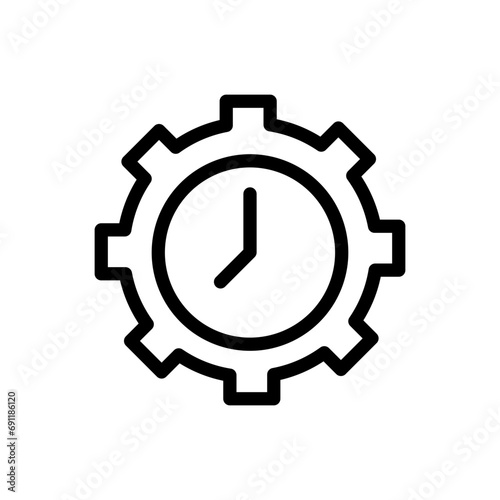 Efficiency icon. work operation progress improvement or development efficiency increase with reduction in project time deadline logo vector. proficiency in work flow cycle and high speed performance 