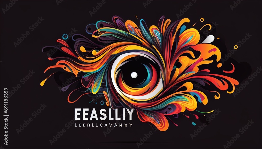 An eye-catching logo design with a flat vector abstract swirl, suggesting creativity and fluidity.