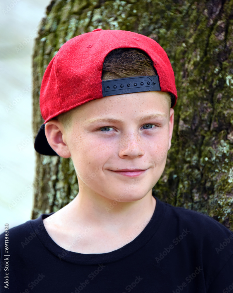 Cap on Backwards with Boyish Smile Cap on Backwards with Boyish Smile