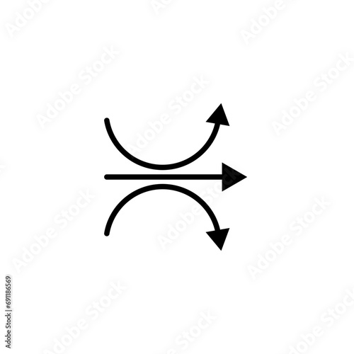 flexibility icon. elastic compression material with shock absorber or pressure resilience pliancy symbol vector. flexibility or pliability suppleness arrow direction icon sign