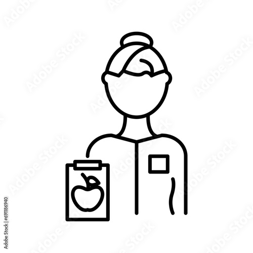 Nutritionist color icon. health care expert or nutritionist gives diet advice vector logo. Diet meal specialist women or professional help adviser about nutrition symbol. nutritionist or consultant  