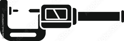 Digital micrometer ruler icon simple vector. Laboratory tool. Micro gauge build