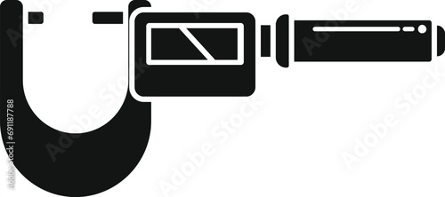 Digital micrometer machining icon simple vector. Scale precise. Work steel tool