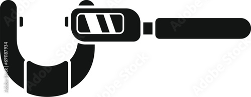 Digital micrometer gauge icon simple vector. Vernier scale object. Steel work