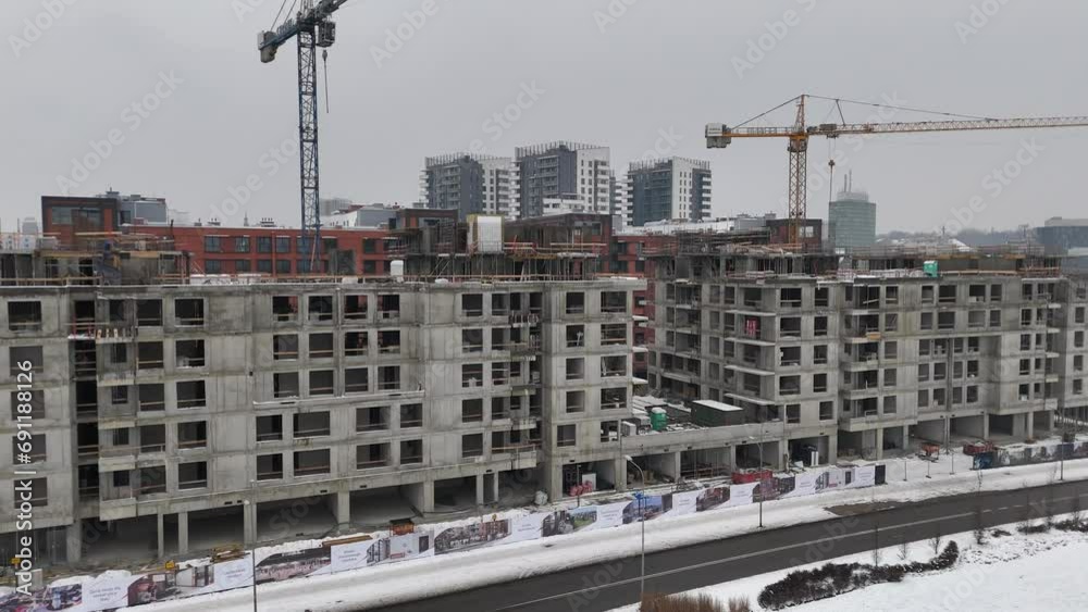Expansive Urban Residential Development Construction Site. Expansive Urban Residential Development Construction Site.