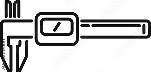Digital micrometer icon outline vector. Caliper ruler. Device tool