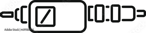 Work steel object icon outline vector. Digital micrometer. Construction tool