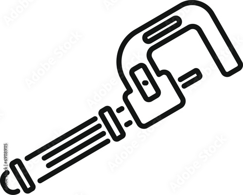 Digital micrometer gauge icon outline vector. Vernier scale object. Steel work