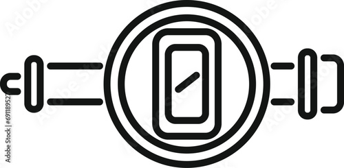Modern digital micrometer icon outline vector. Meter object inch. High scale