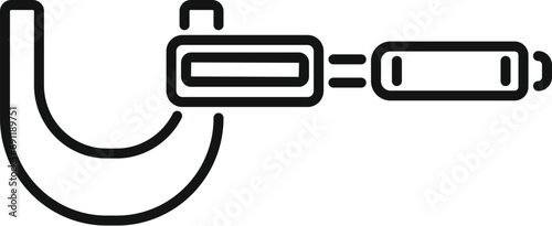 Exact metal measurement icon outline vector. Object work steel. Scale meter